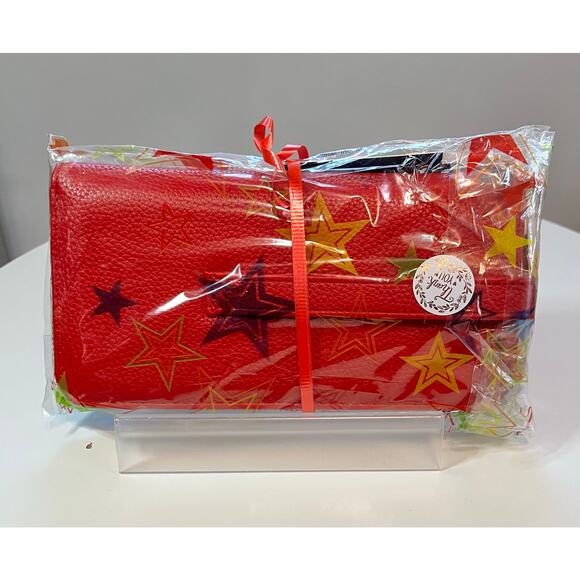 Kedzie ECLIPSE Zip Around Red Clutch Wristlet Vegan Leather NWT Retail $29 - Picture 9 of 11